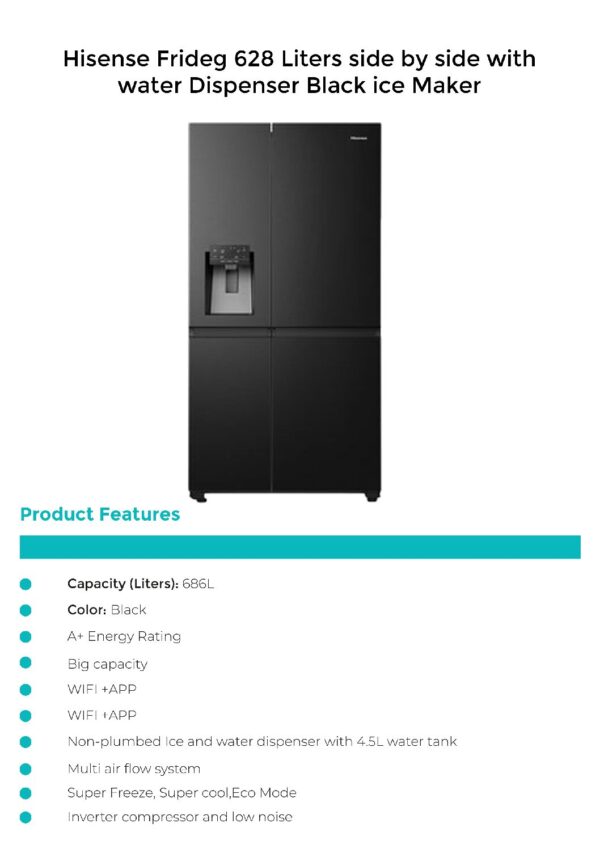 Hisense Cross Door Fridge 628L REF628DR - Image 2